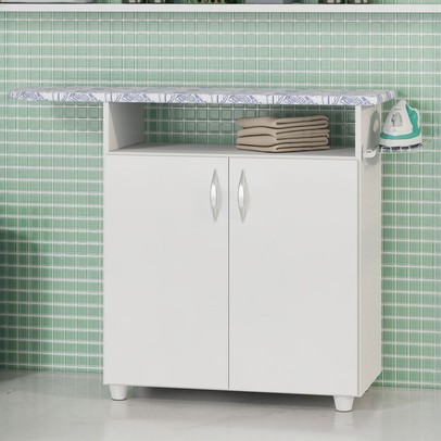 Tábua de Passar Roupa 2 Portas Rouge Branco New - Pnr Móveis