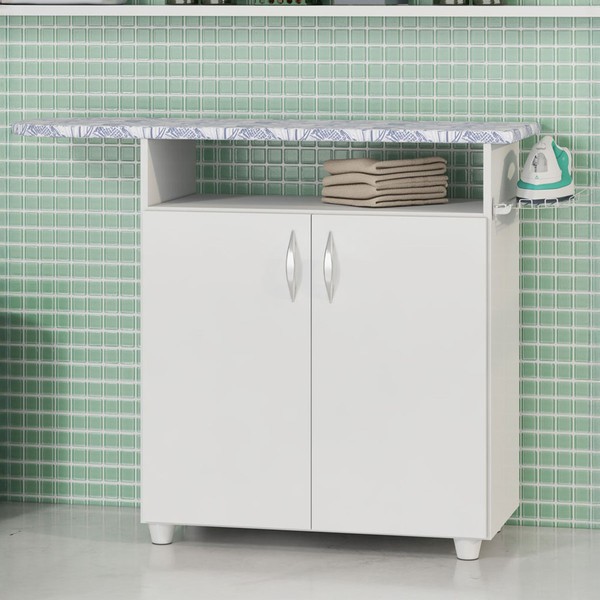 Tábua de Passar Roupa 2 Portas Rouge Branco New - Pnr Móveis