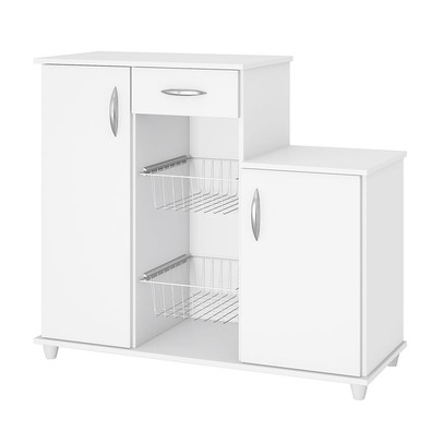 Armário de Cozinha para Forno com Fruteira 2 Portas 1 Gaveta Isla Branco New - Pnr Móveis