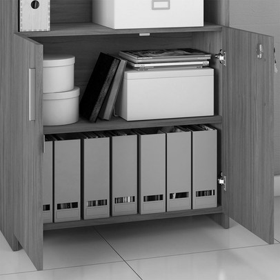 Armário para Escritório 2 Portas Diretor Branco New - Pnr Móveis