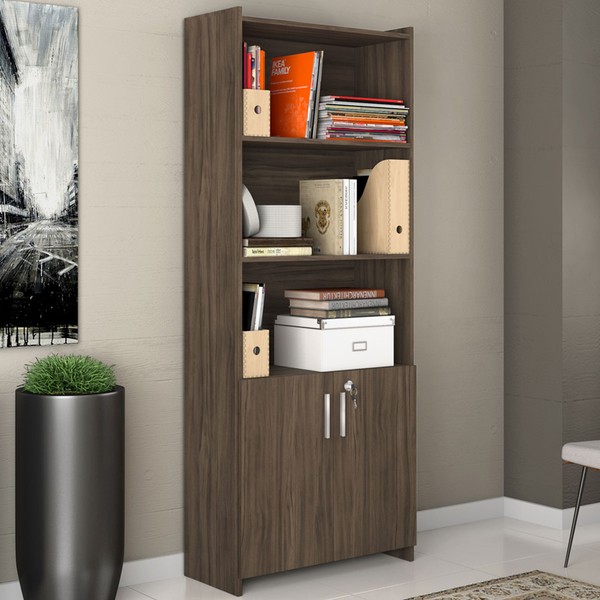 Armário para Escritório 2 Portas Diretor Nogal Trend - Pnr Móveis