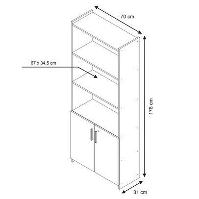Armário para Escritório 2 Portas Diretor Preto Tx - Pnr Móveis