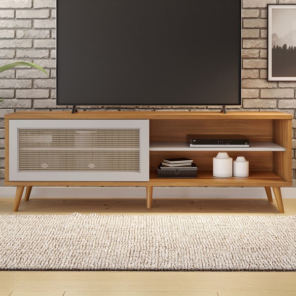 Rack para TV Até 60 Polegadas Argos 1 Porta Freijó Trend/Off White - Pnr Móveis