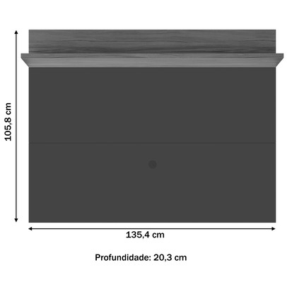 Painel para TV Até 50 Polegadas Lapa 1 Prateleira Preto/Freijó Trend - Pnr Móveis