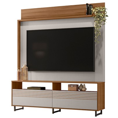 Estante para TV Até 65 Polegadas Alagoas 2 Portas Freijó Trend/Off White - Pnr Móveis