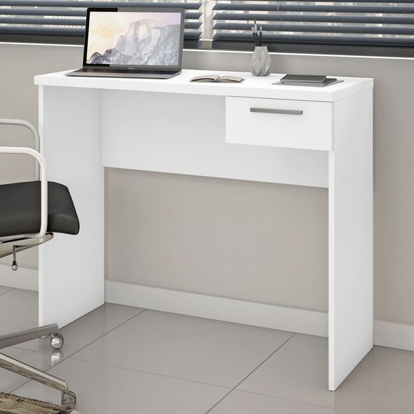 Mesa Escrivaninha 1 Gaveta Tânger Branco - Pnr Móveis