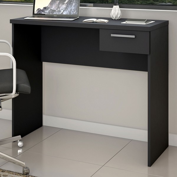 Mesa Escrivaninha 1 Gaveta Tânger Preto Tx - Pnr Móveis