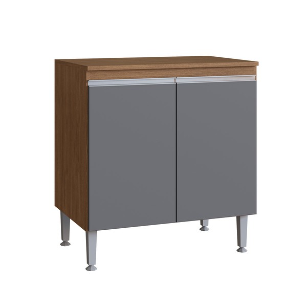 Armário de Cozinha Athena 2 Portas 1 Prateleira Freijó/Cinza - Irm Móveis