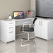 Mesa para Escritório 2 Portas 3 Gavetas Mirage Branco New - Pnr Móveis