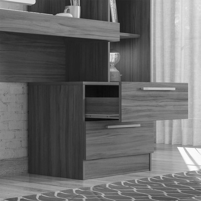 Mesa para Computador 2 Gavetas Cartel Branco/Rosa - Pnr Móveis