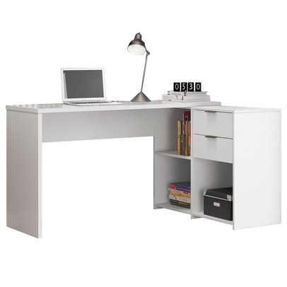 Mesa para Escritório 2 Gavetas Golfo Branco - Pnr Móveis