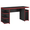 Mesa Gamer Cold 4 Prateleiras Preto Tx/Vermelho - Pnr Móveis