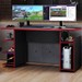 Mesa Gamer Cold 4 Prateleiras Preto Tx/Vermelho - Pnr Móveis