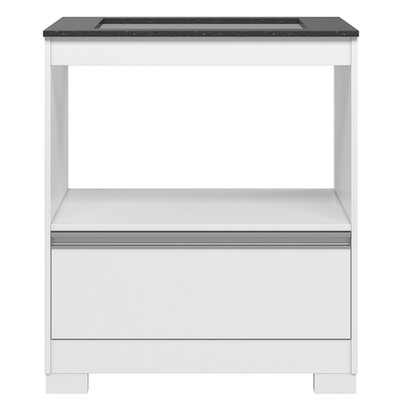 Armário de Cozinha para Cooktop Mari 1 Gaveta Branco New/Granito - Pnr Móveis
