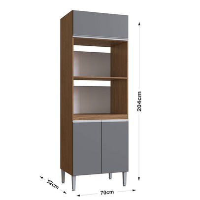 Torre Quente Athena 3 Portas Freijo/Cinza - Irm Móveis