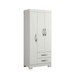 Guarda-Roupa Infantil Bella 3 Portas 2 Gavetas Flex Rosa/Branco - Pnr Móveis