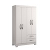 Guarda-Roupa Infantil 4 Portas 2 Gavetas Essen Flex Rosa/Branco - Pnr Móveis