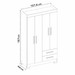 Guarda-Roupa Solteiro 4 Portas 2 Gavetas Essen Branco - Pnr Móveis
