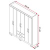 Guarda-Roupa Casal Estelar 6 Portas 2 Gavetas Freijó Trend/Off White - Pnr Móveis