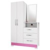 Cômoda Italy 2 Portas 3 Gavetas Branco New/Rosa - Pnr Móveis