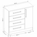 Cômoda Leone 1 Porta 4 Gavetas Flex Branco New/Rosa - Pnr Móveis