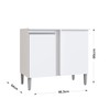 Balcão de Cozinha Athena 1 Porta Branco - Irm Móveis
