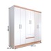 Guarda-Roupa Casal Las Vegas 6 Portas 2 Gavetas Branco/Camarim - Panorama Móveis