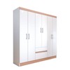 Guarda-Roupa Casal Las Vegas 6 Portas 2 Gavetas Branco/Camarim - Panorama Móveis