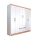 Guarda-Roupa Casal Las Vegas 6 Portas 2 Gavetas Branco/Camarim - Panorama Móveis