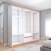 Guarda-Roupa Casal Las Vegas 6 Portas 2 Gavetas Branco/Camarim - Panorama Móveis