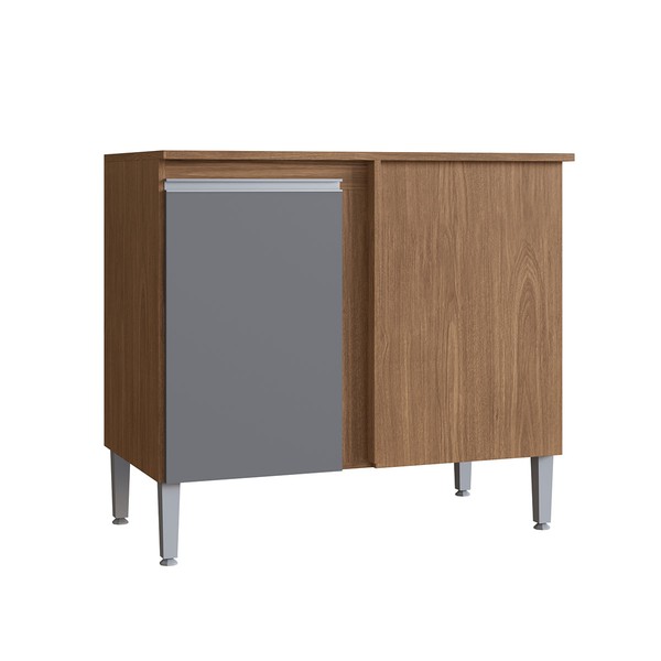 Balcão de Cozinha Athena 1 Porta Freijo/Cinza - Irm Móveis