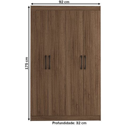 Sapateira Multiuso 20 Pares Sapato 4 Portas 8 Prateleiras Castanho - Panorama Móveis
