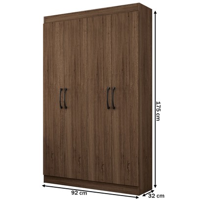 Armário para Escritório Albuquerque 4 Portas 8 Prateleiras Castanho - Panorama Móveis