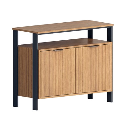 Armário para Escritório 3010 2 Portas Montana/Preto - Quiditá Móveis