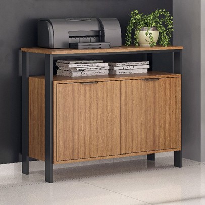 Armário para Escritório 3010 2 Portas Montana/Preto - Quiditá Móveis