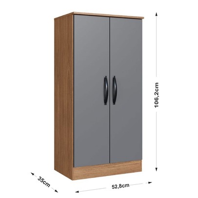 Armário Multiuso Turim 2 Portas Freijo//Cinza - Irm Móveis