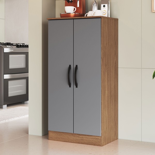 Armário Multiuso Turim 2 Portas Freijo//Cinza - Irm Móveis