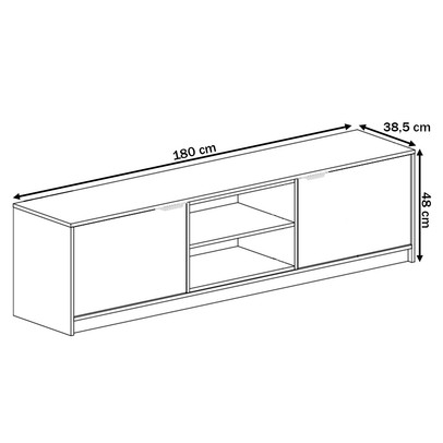Rack para TV Até 60 Polegadas 2070 2 Portas Fume/Montana - Quiditá Móveis