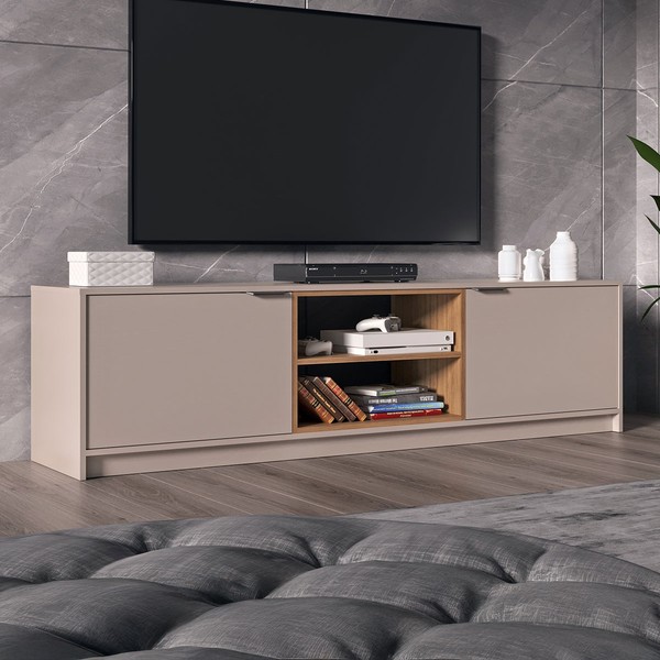 Rack para TV Até 60 Polegadas 2070 2 Portas Fume/Montana - Quiditá Móveis