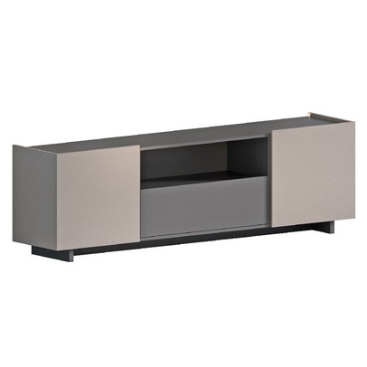 Rack para TV Até 60 Polegadas 2090 2 Portas 1 Gaveta Grafite/Fume - Quiditá Móveis