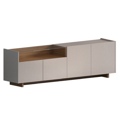 Rack para TV Até 55 Polegadas 2095 4 Portas com Vidro Fume Clássico/Montana - Quiditá Móveis