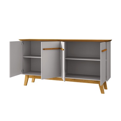 Aparador Buffet 4 Portas Régis Naturalle/Off White - Pnr Móveis