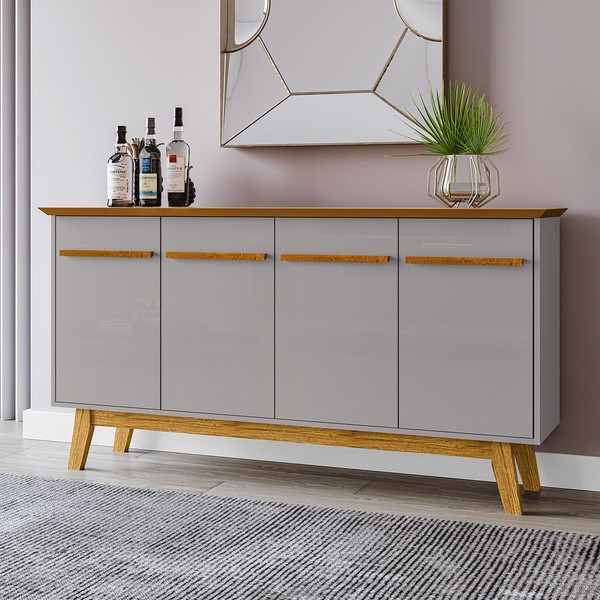 Aparador Buffet 4 Portas Régis Naturalle/Off White - Pnr Móveis