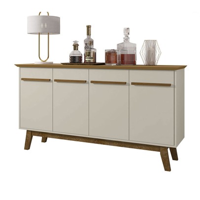 Aparador Buffet 4 Portas Régis Cinamomo/Off White - Pnr Móveis