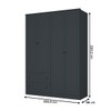 Guarda-Roupa Casal Fort 4 Portas 2 Gavetas 100% Mdf Grafite - Manbel