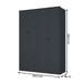 Guarda-Roupa Casal Fort 4 Portas 2 Gavetas 100% Mdf Grafite - Manbel
