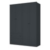 Guarda-Roupa Casal Fort 4 Portas 2 Gavetas 100% Mdf Grafite - Manbel