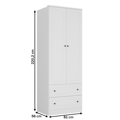 Guarda-Roupa Solteiro Fort 2 Portas 2 Gavetas 100% Mdf Branco - Manbel