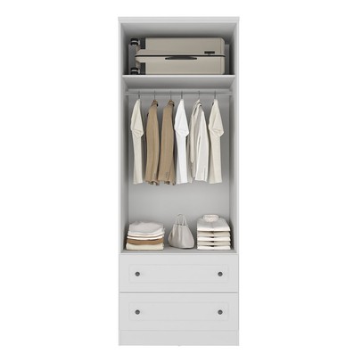 Guarda-Roupa Solteiro Fort 2 Portas 2 Gavetas 100% Mdf Branco - Manbel