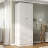 Guarda-Roupa Solteiro Fort 2 Portas 2 Gavetas 100% Mdf Branco - Manbel